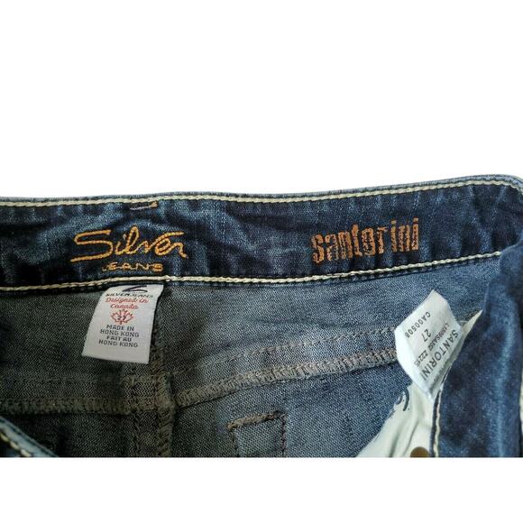 Silver Y2K Santorini Straight Leg Crop Jeans 27 Low Rise Western Cowgirl Denim - Picture 6 of 7
